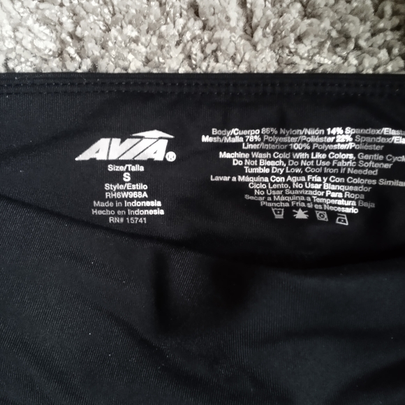 Avia Workout Leggings Size S with Diagonal Mesh Strips - Picture 5 of 6